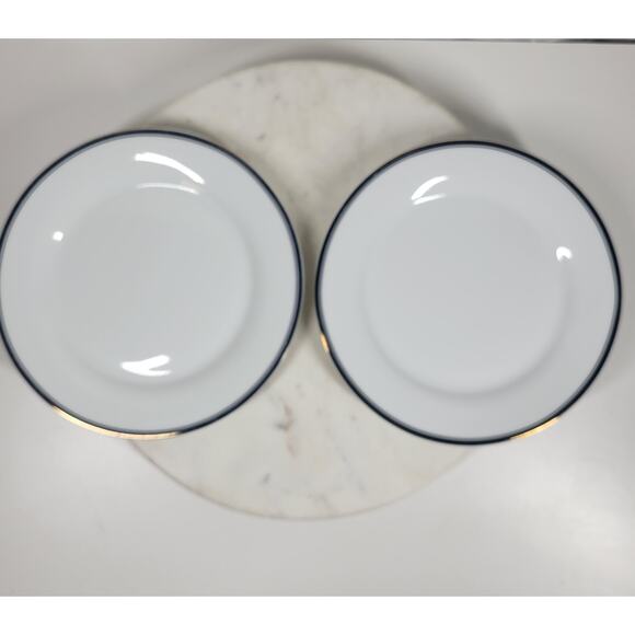 Williams Sonoma Open Kitchen Plate 9" Blue Gold Porcelain 2-Pc Dinnerware - Picture 5 of 13